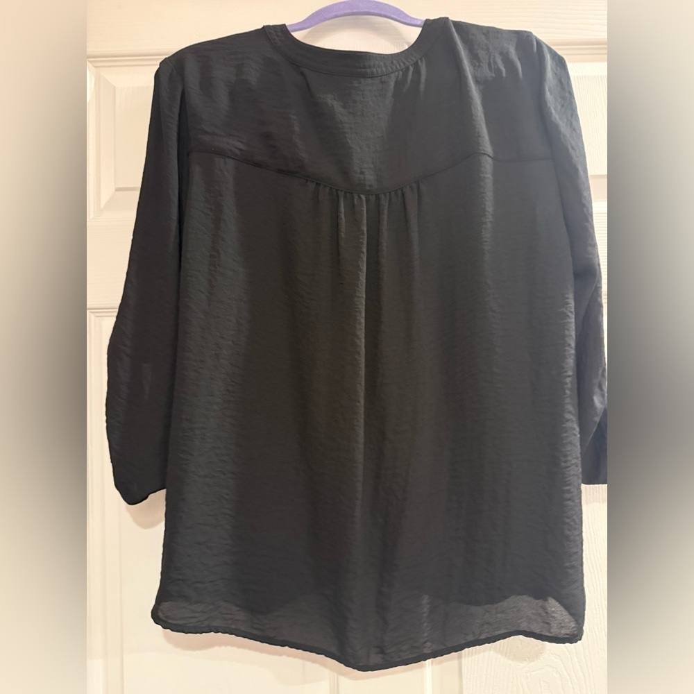 a.n.a Black Wrap Blouse - Picture 4 of 6